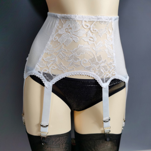 Portjartiera sexy din material elastic si dantela florala - Img 7