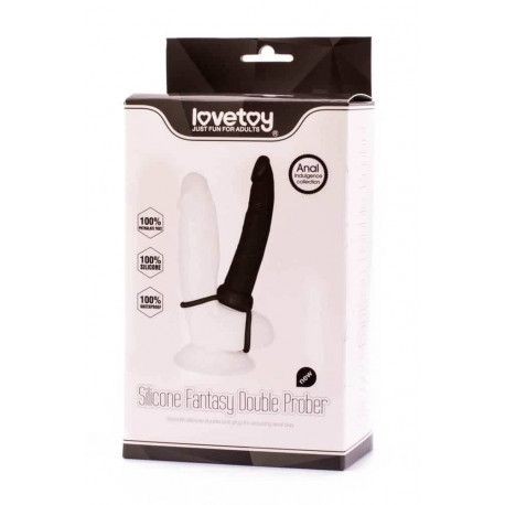 Stimulator dubla penetrare din silicon Silicone Fantasy Double Prober 15cm - Img 2