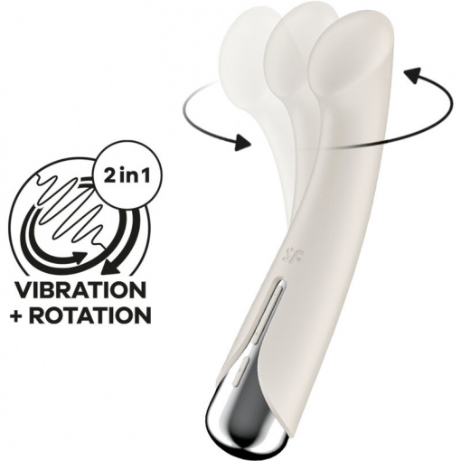 Stimulator vibrator rotativ pentru punct G Satisfyer Spinning G-Spot 1 Beige