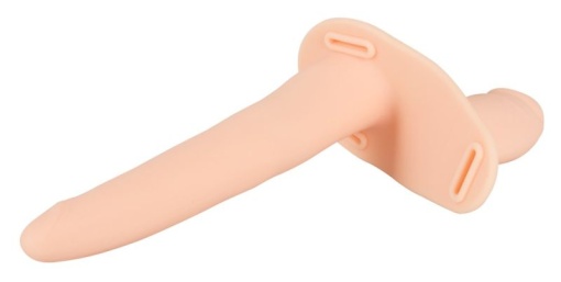 Strap-on dublu din silicon cu vibratii - Img 3