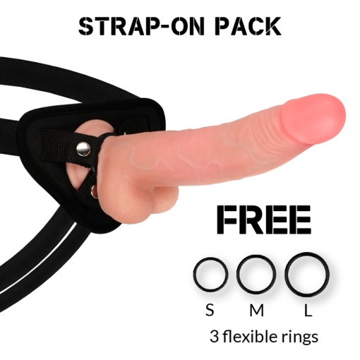 Strapon cu Dildo realistic Dual Density Leopard Dimensiune: 23 cm x 4,77 cm - Img 3