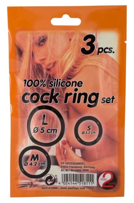 Trei inele negre pentru erecții de lungă durată Cock Ring Trio - Img 2