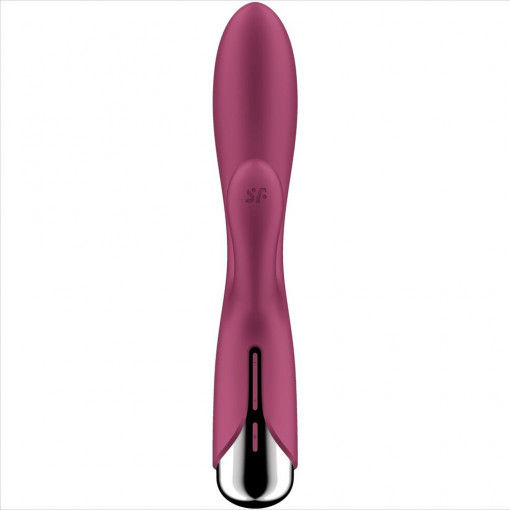 Vibrator iepure cu 12 programe de vibratii intense si 5 programe suplimentare de rotatie Satisfyer Spinning Rabbit 1, red (20cm) - Img 3