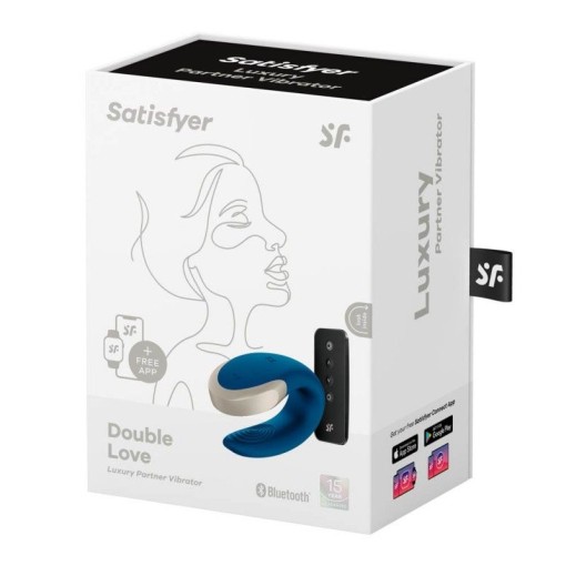 Vibrator luxos pentru cupluri Satisfyer Double Love (Blue) - Img 2