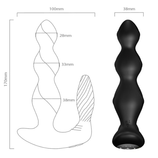 Vibrator plug anal cu stimulare dubla cu telecomanda ARMONY - MANFUN - Img 2