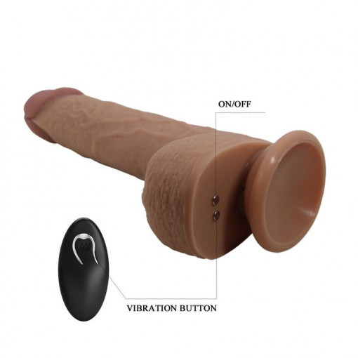 Vibrator realist din silicon 3 Functii Impingere Tommy(22.5cm) - Img 4