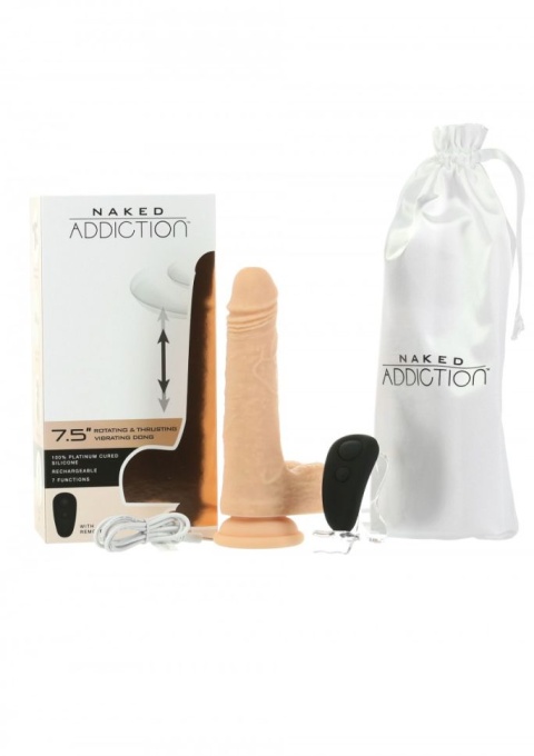 Vibrator subtire din silicon The Freak - Thrusting &amp; Rotating Vibrator (19 x 3cm)- cu telecomanda - Img 3