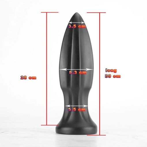 X-MEN Butt Plug Black 30cm x 8.3cm - Img 2