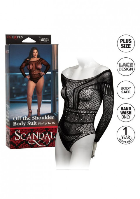 Body negru Scandal Plus Size Off - Img 2
