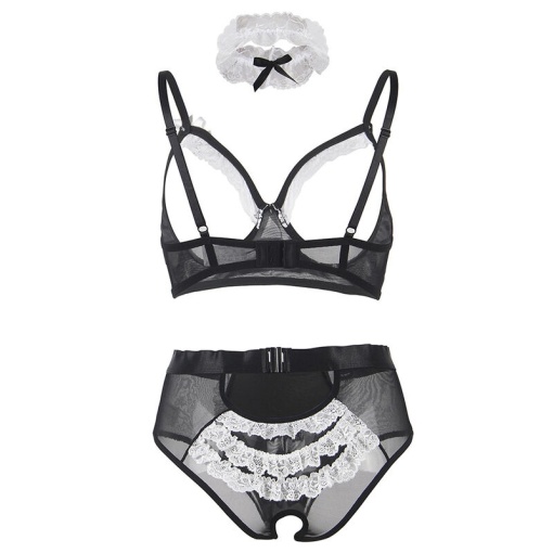 Costum sexy cameristă chiloțel cu deschizătură marime S/M - Img 5