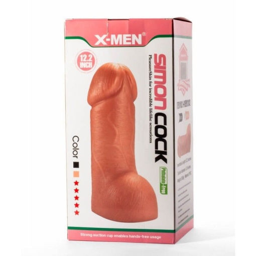 Dildo de inalta calitate cu ventuza X-Men Simon 12.2" Cock Black (30cm x 9cm) - Img 4