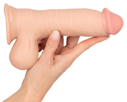 Dildo flexibil realist cu o ventuza puternica, piele mobila cu vene Dildo with movable Skin (19,9 cm)