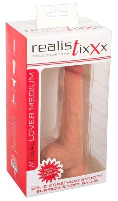 Dildo realist din silicon lichid, cu ventuza Real Lover Medium