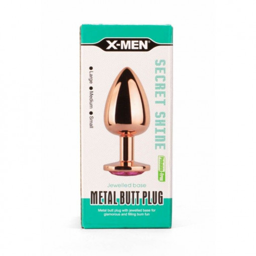 Dop anal Small Secret Shade Metal Butt Plug Rose (7.1cm) - Img 4