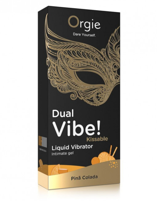 Gel de stimulare cu aroma GEL DUAL VIBE! - KISSABLE - PINA COLADA - 15ML - Img 3