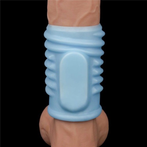 Inel erectie cu vibratii Vibrating Spiral Knights Ring Blue - Img 4