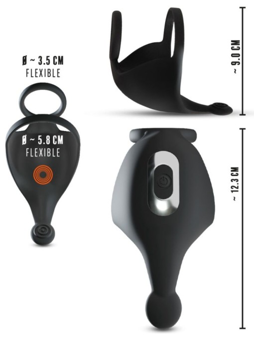 Inel penis cu telecomanda Cock ring with RC ball massager - Img 2