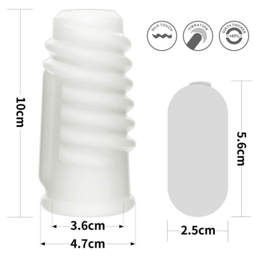 Inel penis cu vibratii Vibrating Spiral Knights Ring (White) I - Img 6