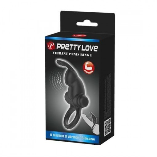 Inel penis Pretty Love Vibro Penis Ring Rabbit I Black - Img 2