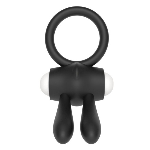 Inel vibrator puternic cu stimulator clitoridian POWER CLIT SILICONE COCKRING BLACK - Img 3