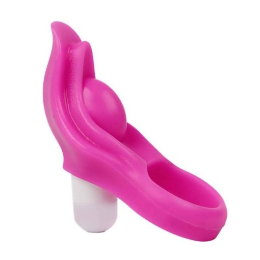 Inel vibrator puternic din silicon cu o singura viteza Power Clit Cockring Pink