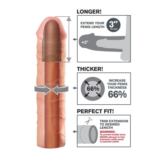Manson prelungitor pensi Fantasy X-tensions Mega 3' Extension Flesh 22,8cm - Img 4