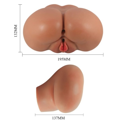 Masturbator Dublu cu vibratii Crazy Bull Luna Brown