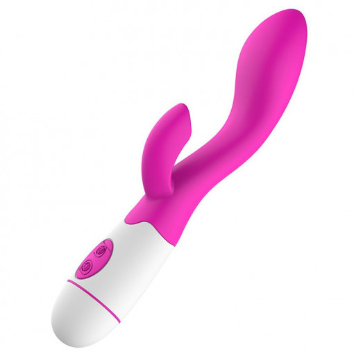 Mini vibrator cu stimulator clitoridian Pretty Love Brighty 20cm (inserabil 12cm) - Img 2
