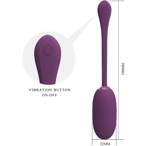 Ou vibrator inteligent Pretty Love - Doreen purple 12 moduri de vibrație și 3 moduri de șoc electric - Img 2