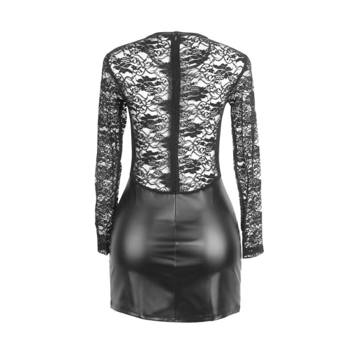Rochie Lunga cu Maneci si Dantela Neagră L/XL – SUBBLIME - Img 4