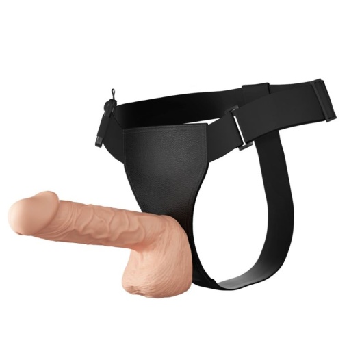 Strap-on reglabil pentru femei cu vibrator 26cm - Img 4