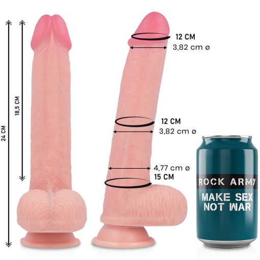 Strapon cu Dildo realistic Dual Density Liquid silicone Kingcobra Dimensiune: 24 cm x 4,77 cm - Img 4