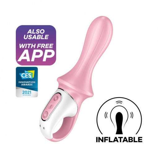 Vibrator anal gonflabil Satisfyer Air Pump Booty 5+ pink (20.5cm) - Img 2