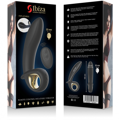 Vibrator anal vaginal gonflabil cu telecomanda Ibiza Inflatable - Img 3