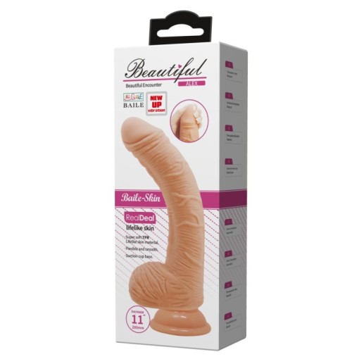 Vibrator Curbat mare cu ventuza si telecomanda 27cm Beautiful Alex 11" - Img 3