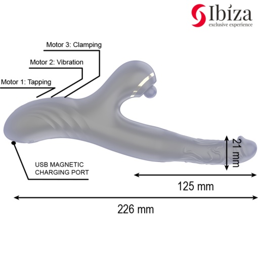 Vibrator Dublu Ibiza - Two Dragons Double Vibrator Black - Img 2