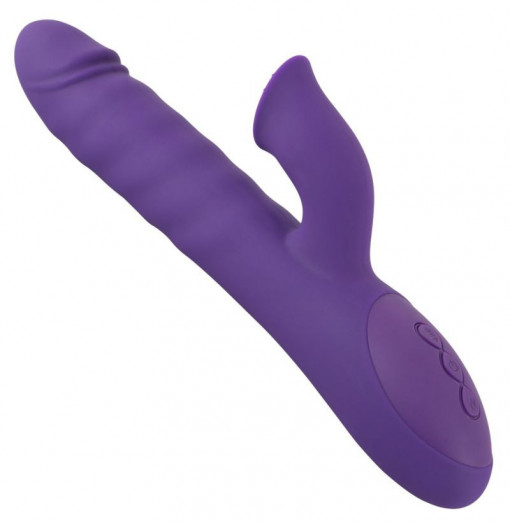 Vibrator iepure cu gland, 3 „limbi” Thrusting &amp; Rotating (24.7cm) - Img 3