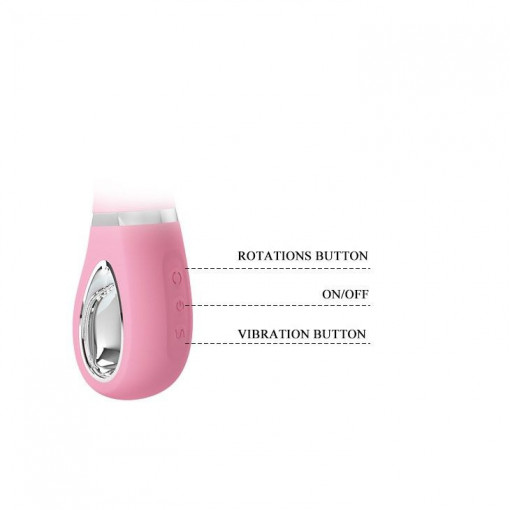 Vibrator rabbit cu 12 funcții de vibrație și 4 funcții de rotație PRETTY LOVE - TERNENCE (19.6cm) - Img 3