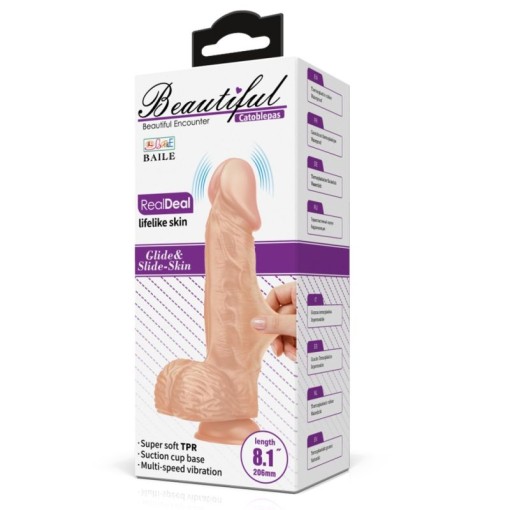 Vibrator realist cu ventuza si telecomanda Beautiful Catoblepas 20cm - Img 3