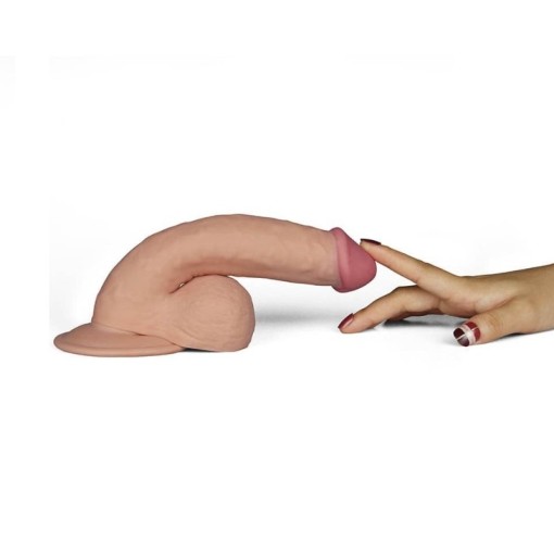 Vibrator realist cu ventuza si testicule The Ultra Soft Dude -20cm - Img 3