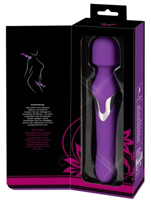 Vibrator wand cu cap rotativ Javida Wand &amp; Pearl Vibrator (24cm) - Img 5