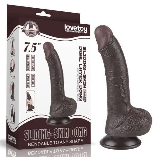 7.5'' Sliding Skin Dual Layer Dong Black I (19.2cm) - Img 2