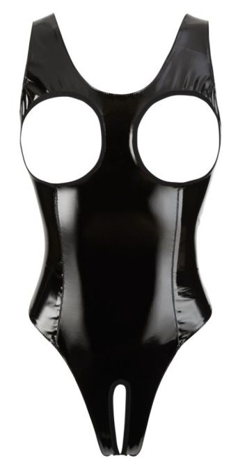 Body negru de vinil cu decupaje pentru sani Vinyl Body, Black Level - M - Img 3