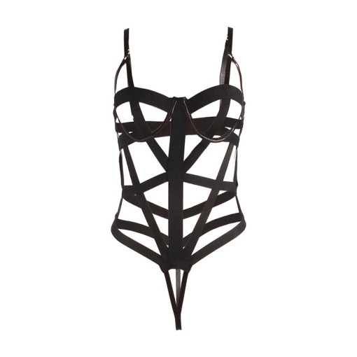 Body provocator de culoare neagră, cu decupaje, disponibil în mărimea S/M Fetish Subblime - Img 6
