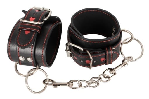 Catuse negre cu aspect de piele Handcuffs Bad Kitty - Img 3