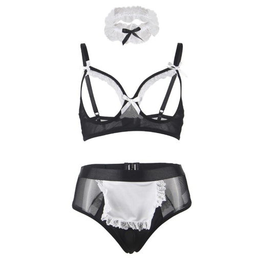 Costum sexy cameristă chiloțel cu deschizătură marime S/M - Img 6