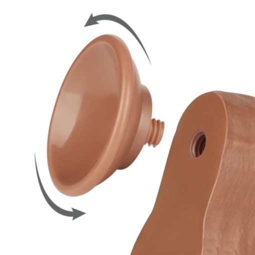 Dildo din materialsuper realist cu două straturi Sliding Skin Dual Layer Dong Brown II (22cm) - Img 2