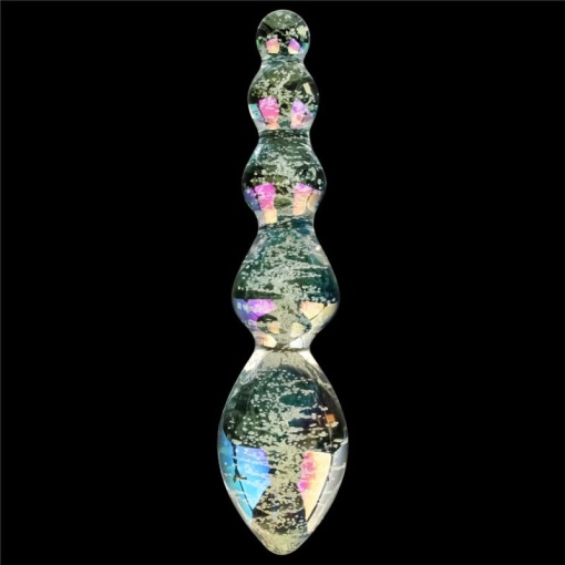 Dildo din sticla Glow-in-the-dark Twilight Gleam Glass Dildo-Tantalizing Orbs - Img 5