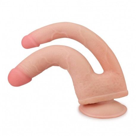 Dildo dubla penetrare Bendable Skinlike Double Penetration Soft Cock - Img 2
