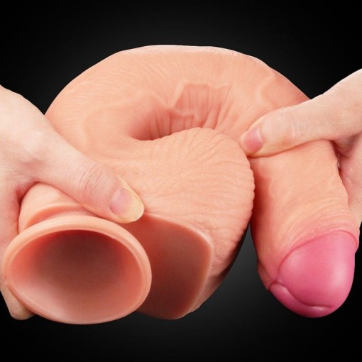 Dildo realist cu două straturi de silicon Dual Layer Platinum Silicone Cock (27.5cm x 5.2cm)